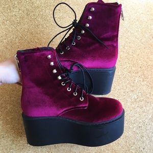 UNIF Craft Platform Velvet Boots